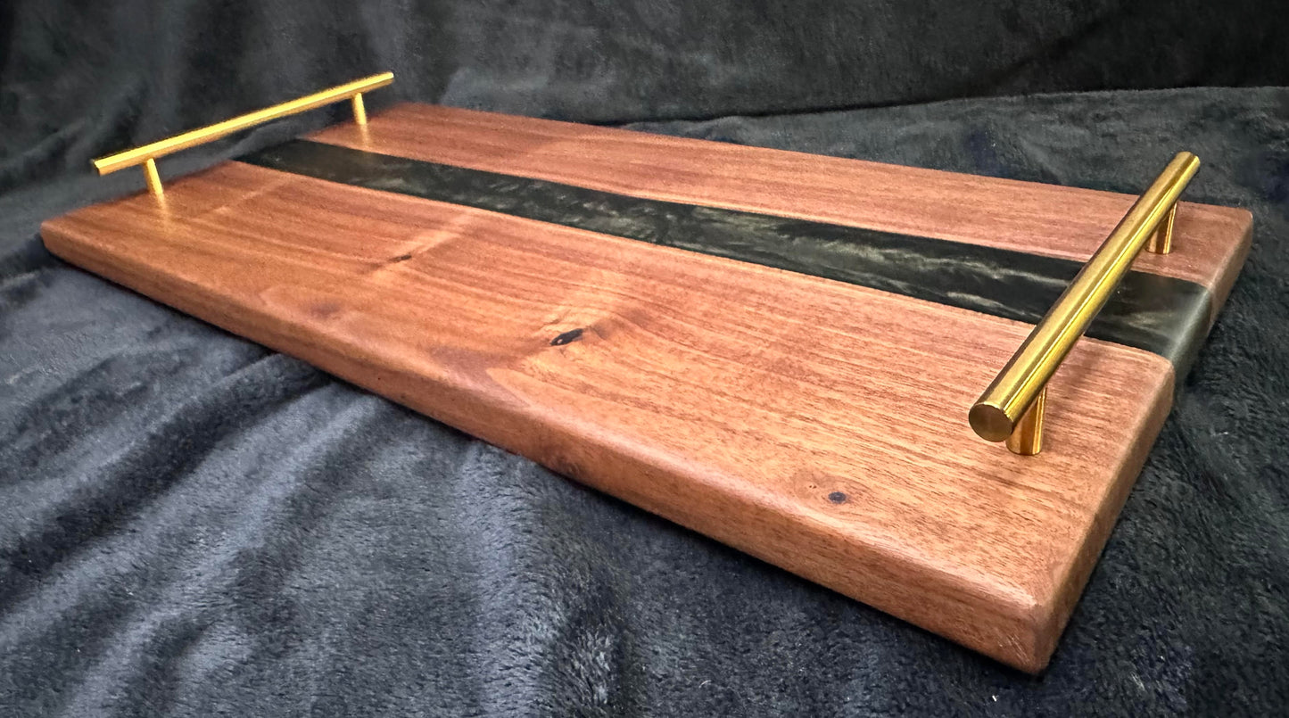 105 - Black Walnut with Black Epoxy River with Gold Sparkle