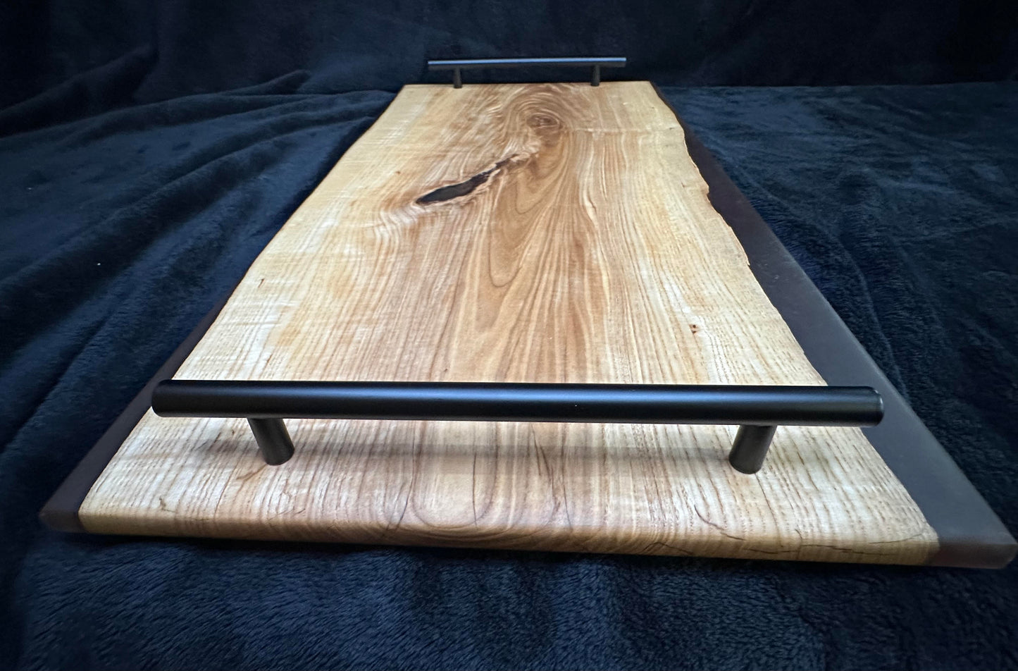 103 - Ash Wood with Coffee Brown Epoxy Charcuterie Board