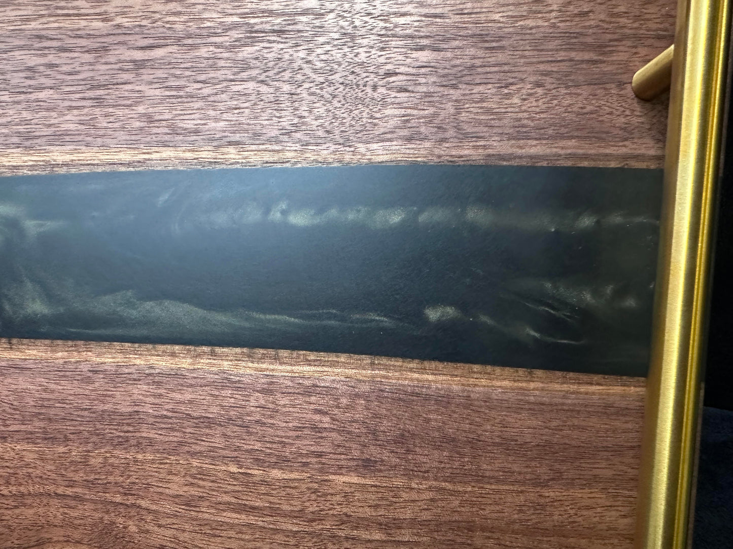 105 - Black Walnut with Black Epoxy River with Gold Sparkle
