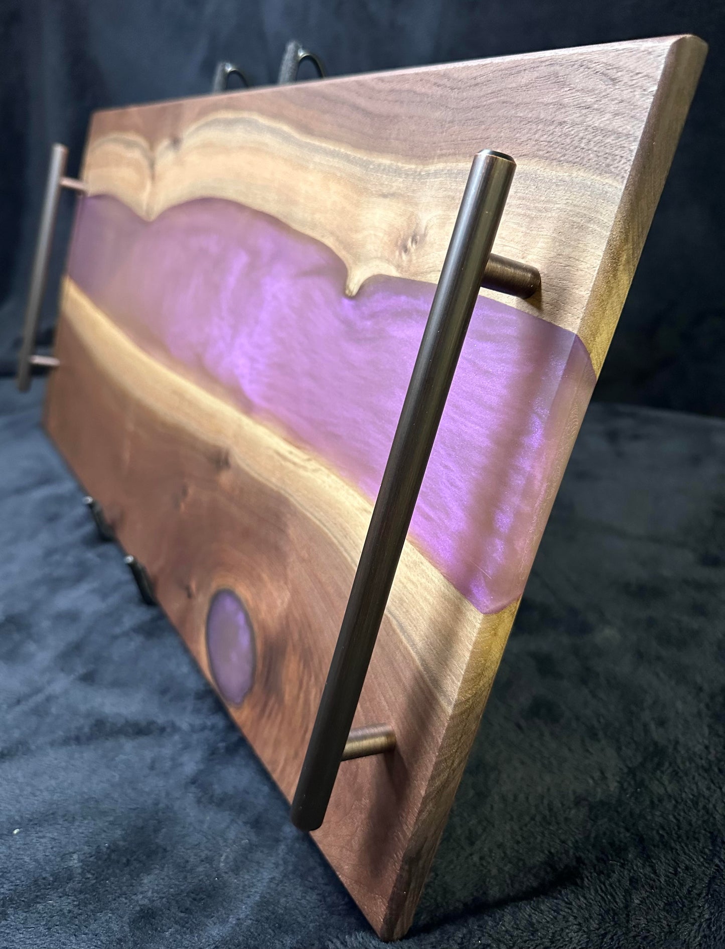 102 - Iridescent Purple River with Black Walnut Charcuterie